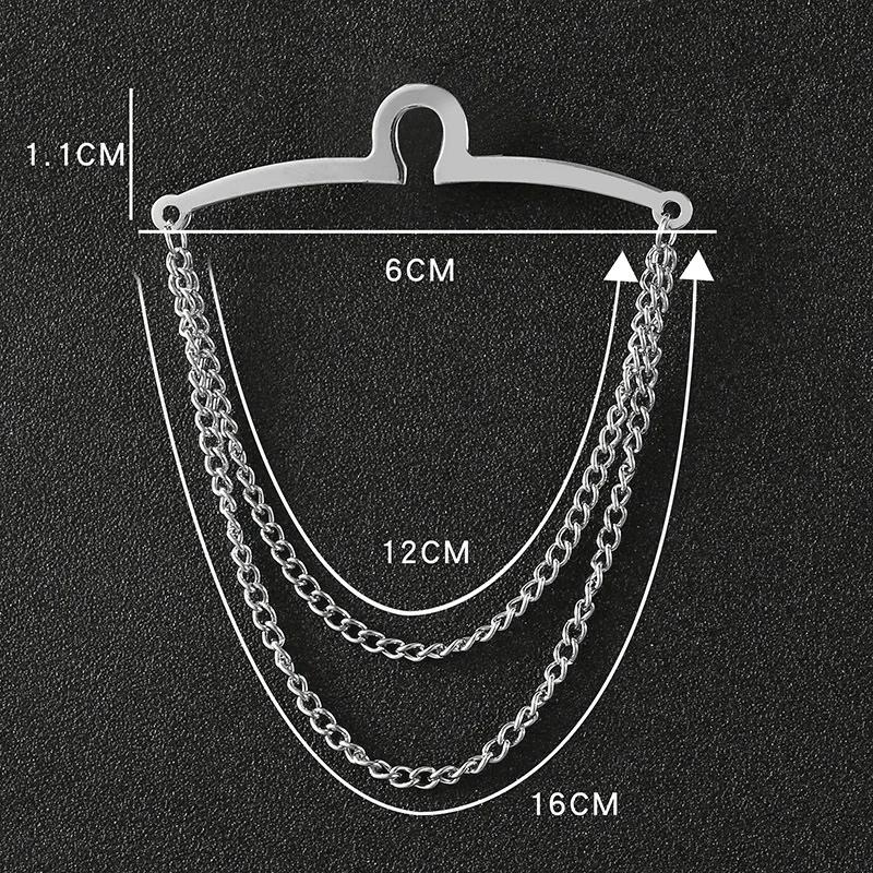Neckties Chain U-chain Fixed Windbreak Metal Brooch Pin Mens Tie Shirts Fixed Chain Lapel Dress Wedding Party Tie Accessories
