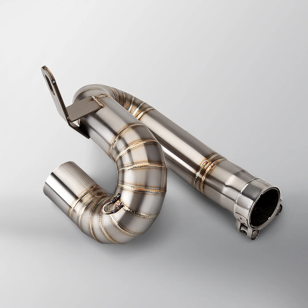 For Triumph 765 slip on Racing line exhaust original position mid pipe link pipe roundabout donut exhaust system