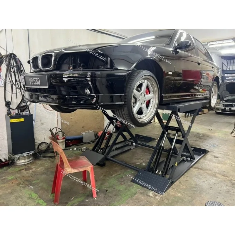 

​4.5ft Ultra Low Profile Mid Rise Scissor Lift 4 Hydraulic Cylinders Auto Lift Reinforced Steel Arms