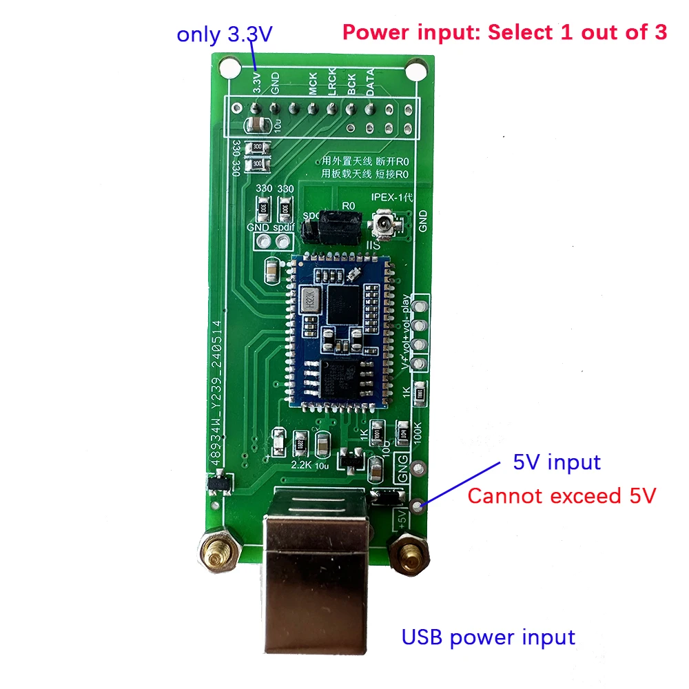 QCC5181 receptor Bluetooth 5,4, tarjeta USB Compatible con APTX-HD/LDAC, Compatible con Tarjeta Italiana