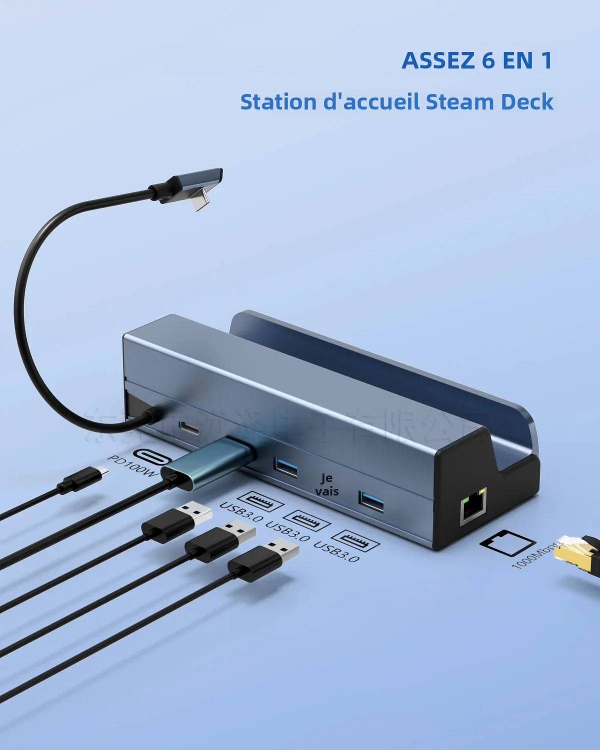 Station d'accueil 1000M/100M 4K @ 60Hz pour Steam Deck (OLED)/ROG Ally/Legion Go (pas pour Rog Ally X) Hub USB 3.0 6 en 1 USB C Station d'accueil 1000M/100M 4K @ 60Hz pour Steam Deck (OLED)/ROG Ally/Legion Go (pas pour Rog Ally X) Hub USB 3.0 6 en 1 USB C
