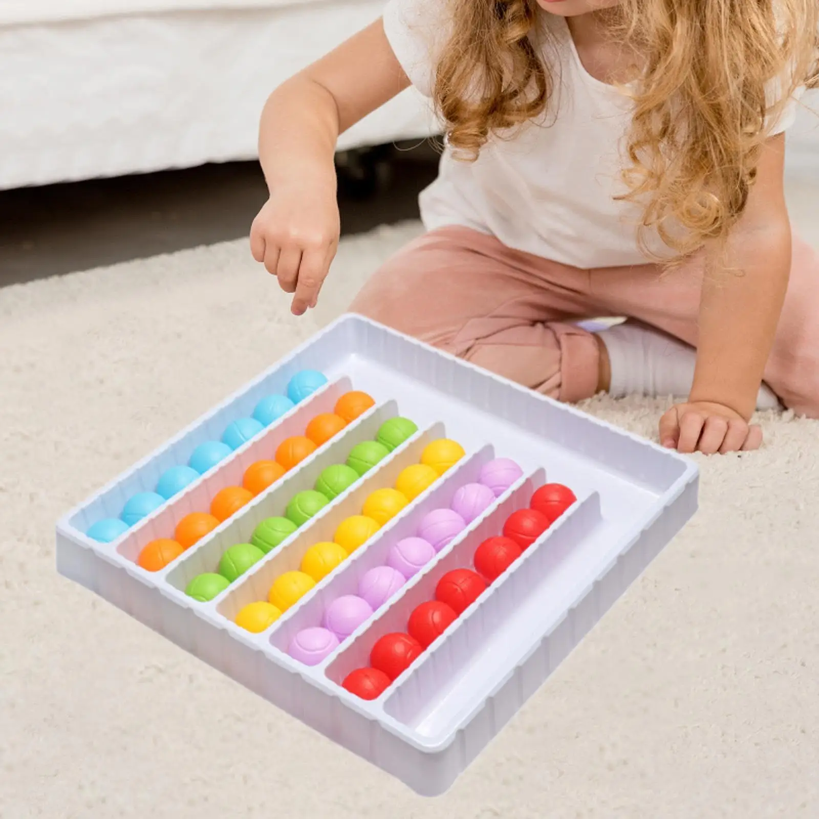 Juego de Pelota de clasificación de colores, juego de mesa, rompecabezas portátil, bolas, juego sensorial para