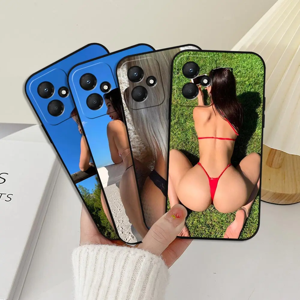 Sexy AHot Ass Bikini Girl lady Phone Case For Infinix HOT 50 30 30I 20 20S 20I 12 11S 11 10 10S 10I 9 8 Play 5G Black Soft Cover