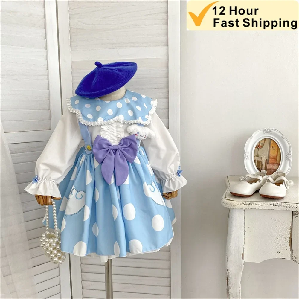 

Sanrio Lolita Dress My Melody Cinnamoroll Kuromi Kids Dress Cute Long Sleeve Princess Dress Girl Cosplay Costume Party Dress