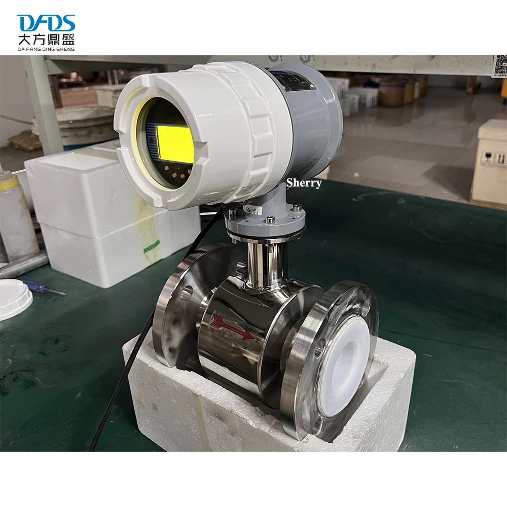 SS304 SS316 شفة ذكية على الإنترنت عرض موصل مقياس الجريان الكهرومغناطيسي السائل مع بلوتوث