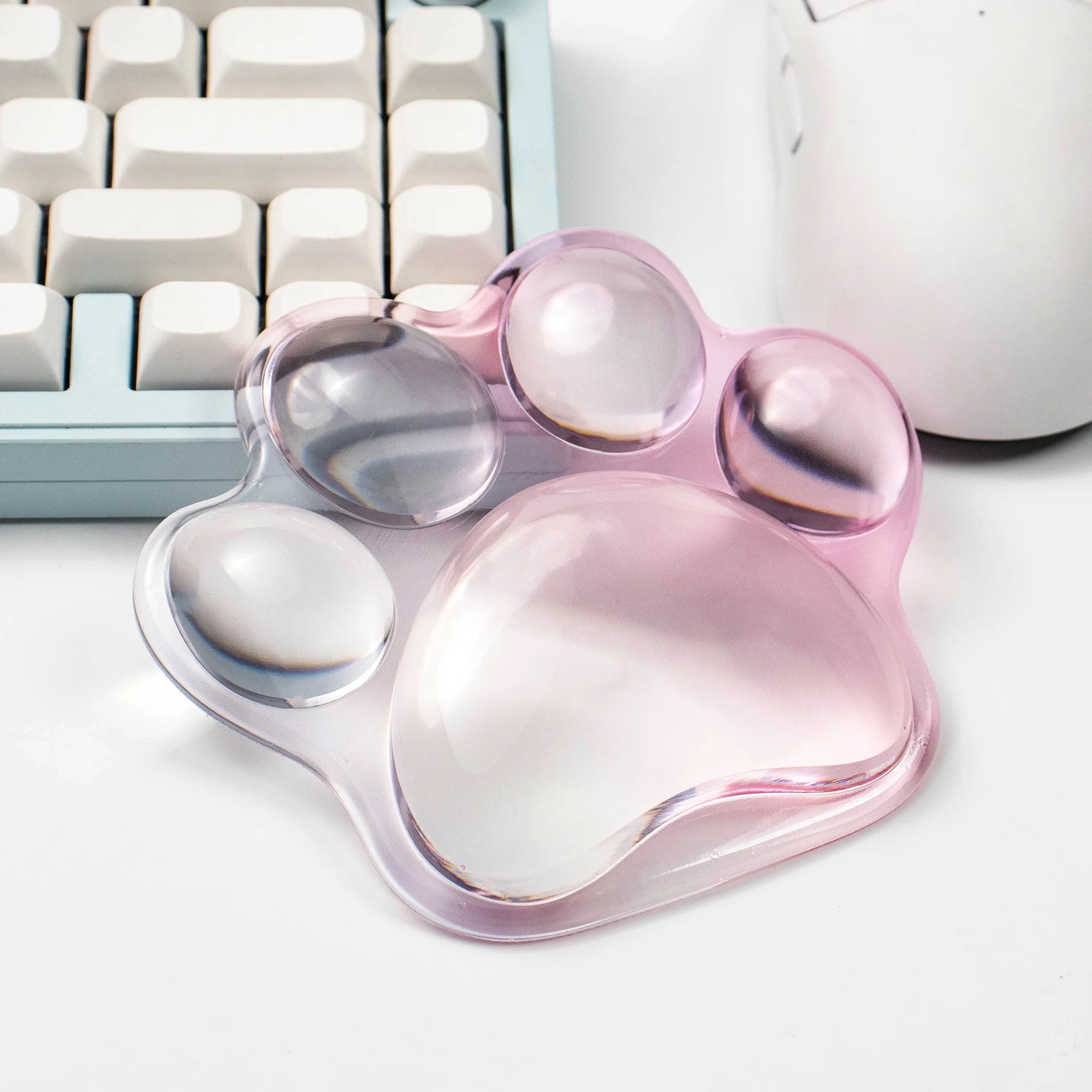 وسادة دعم مريحة لمسند المعصم من السيليكون على شكل فأر كات باو وسادة يد ناعمة لتخفيف آلام الألعاب والكمبيوتر المكتبي والكمبيوتر المحمول