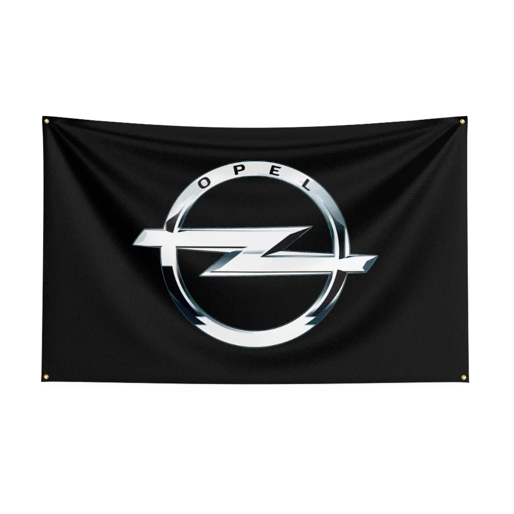 90*150CM Opels Motor Sport Metal Logo Flag Polyester Printed Garage or Outdoor Decoration Banner Tapestry