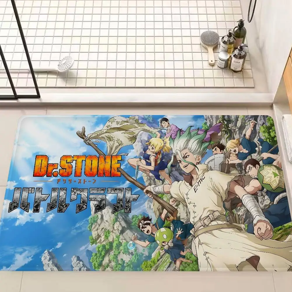 Dr.STONE Anime Room Mats Anti-slip Absorb Water Long Strip Cushion Bedroon Mat Household Carpets