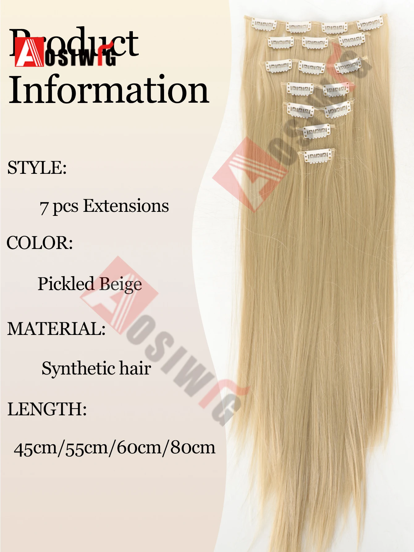 18-32 Polegada 16 clipes em extensões de cabelo longo e reto penteado sintético loiro preto postiços resistentes ao calor cabelo falso diariamente