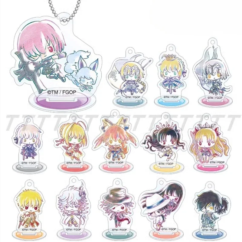 

Game Fujimaru Ritsuka Mash Kyrielight Jeanne d'Arc Acrylic Stand Doll Anime Assassin Mini Figure Model Plate Cosplay Toy Gift