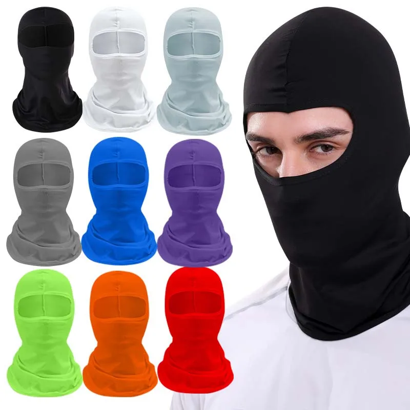 

Летняя солнцезащитная маска для верховой езды из ледяного шелка для мужчин и женщин с защитой шеи, анфас с капюшоном, уличный дышащий высокоэластичный головной убор