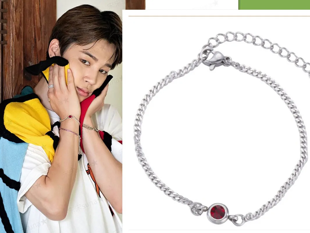 

2022 Korean Wave New Stainless Steel JIMIN Bracelet Birthstone Personality Simple Celebrity Jewelry Fans Holiday Gift