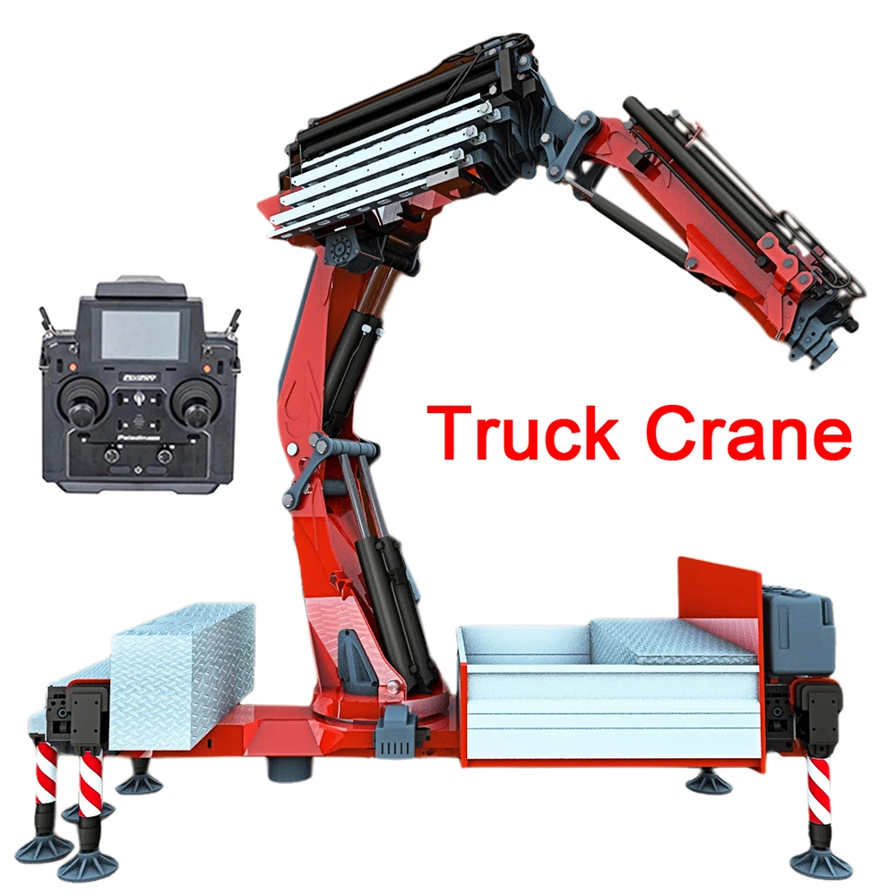 RC Crane 8x8 Hydraulic Trailer Crane Tamiya 1/14 Metal Crane with Rear Steering F1650 Truck Mounted Crane Model Toy