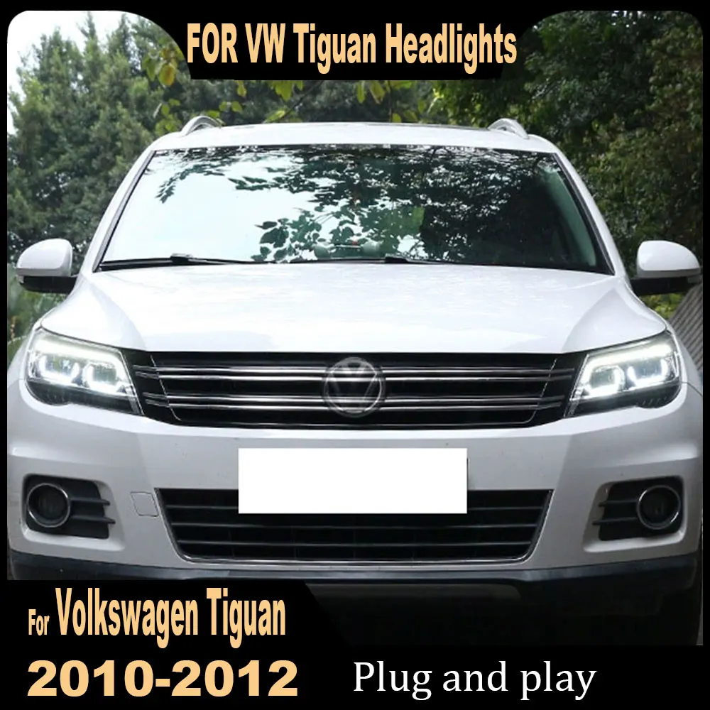 

Автомобильные фары для Volkswagen Tiguan, светодиодные фары 2010 2011 2012, фары Tiguan Drl, линзы проектора, автомобильные Plug and play