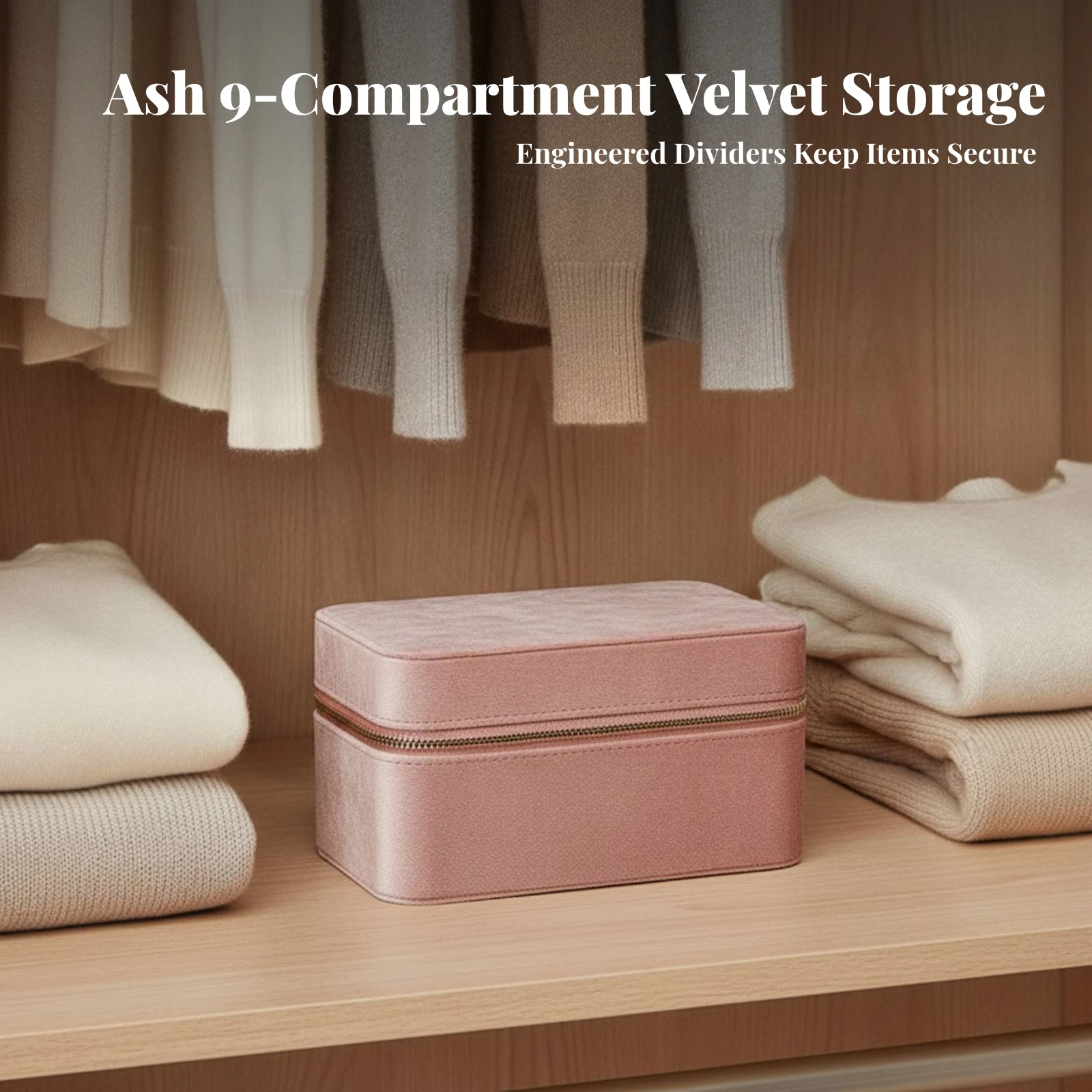 Storage Case Zippered Bracelet Storage Box Bangle Organizer Box with Slots Compact for Travelers, Dresser