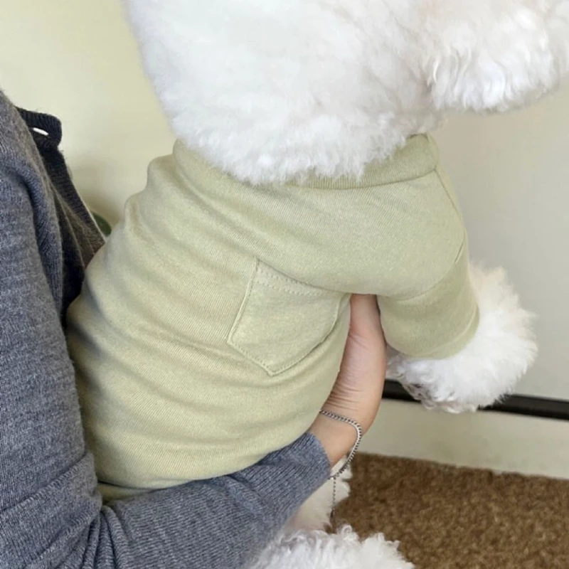 

Pet Winter Bottom Shirt Teddy Solid Colour Vest Bichon Frise Pomeranian Cute Two Legs Clothes Yorkshire Winter Casual Clothes