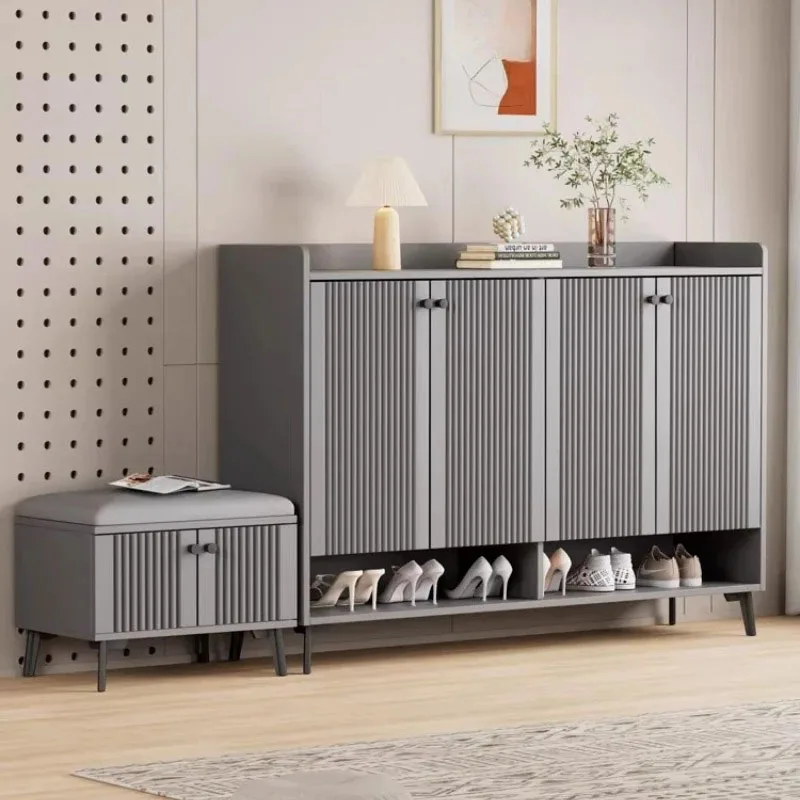 خزانة الأحذية البيضاء الجمالية الحديثة بساطتها تصميم فاخر تخزين خزانة الأحذية الأزياء الداخلية Sapateira الأثاث العصري #6