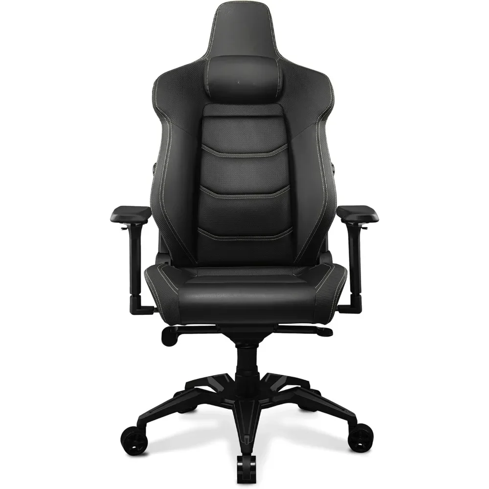 Gaming Chair with Breathable Premium PVC Leather, Integrated 4-Way Lumbar Support, Magnetic Neck Pillow Foam, Computer Chair