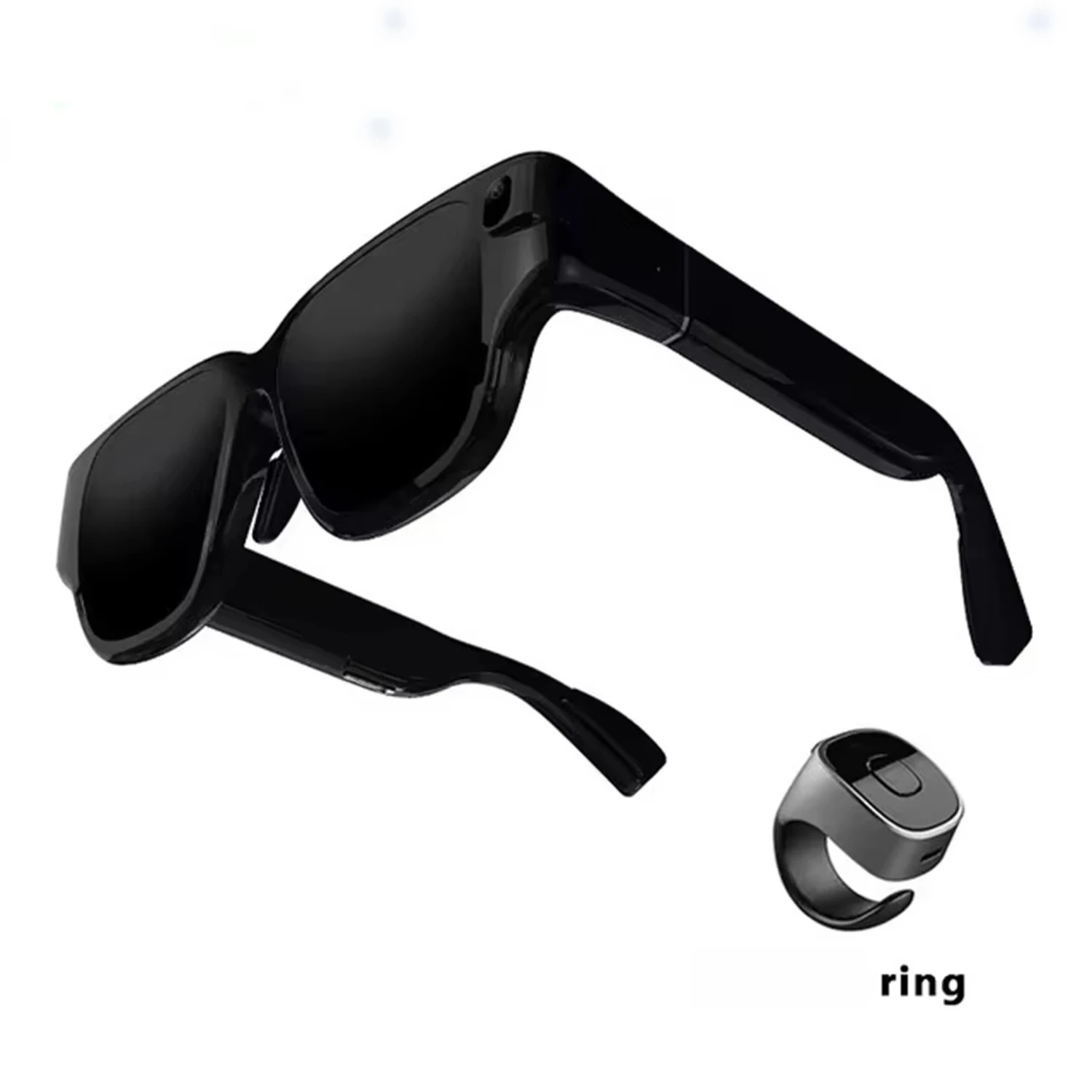 Smart AR glasses with ring translation and text prompt 3D, with