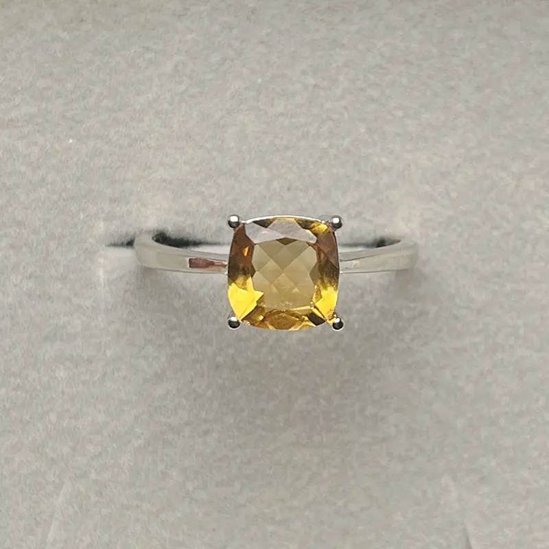 Классическое дизайнерское кольцо из стерлингового серебра, высокое качество, 100% натуральный цитрин, настоящее кольцо из стерлингового серебра 925, ювелирные изделия для женщин