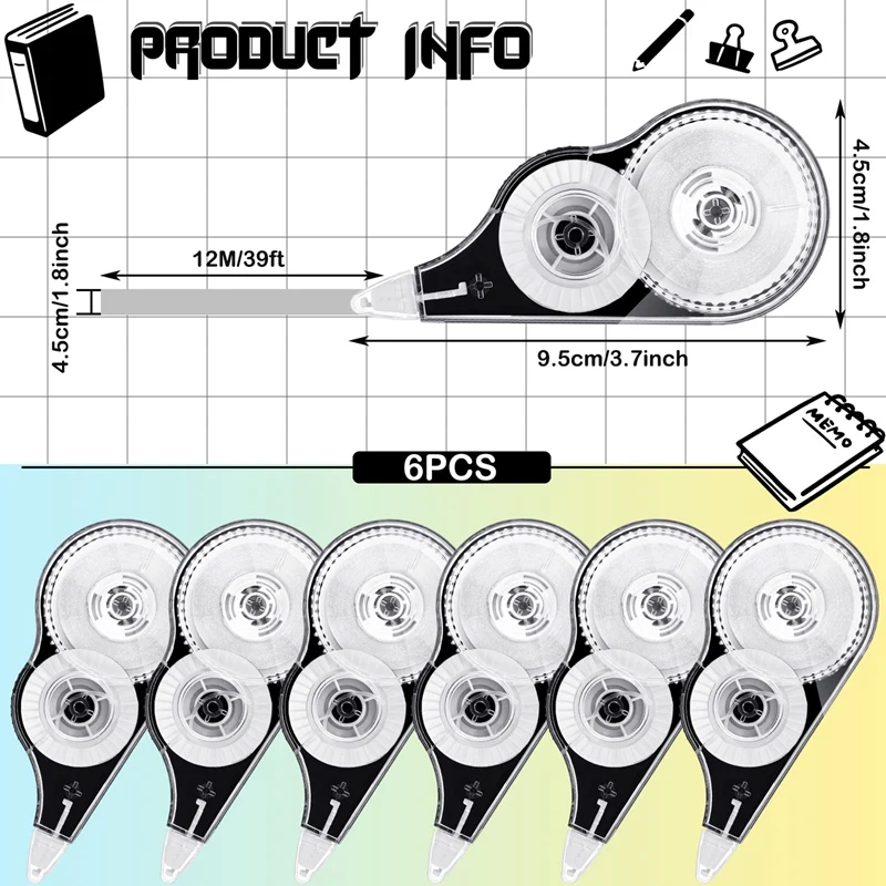 Pita koreksi pita pena korektor keluar putih pita koreksi perlengkapan kantor alat koreksi kesalahan untuk sekolah