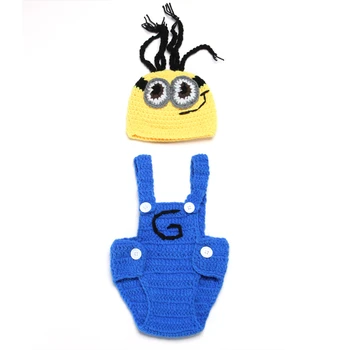 ชุดเสื้อผ้าสำหรับเด็กแรกเกิดชุดถักลายการ์ตูนน่ารักอุปกรณ์ประกอบฉากสำหรับเด็กทารกภาพถ่าย100วัน