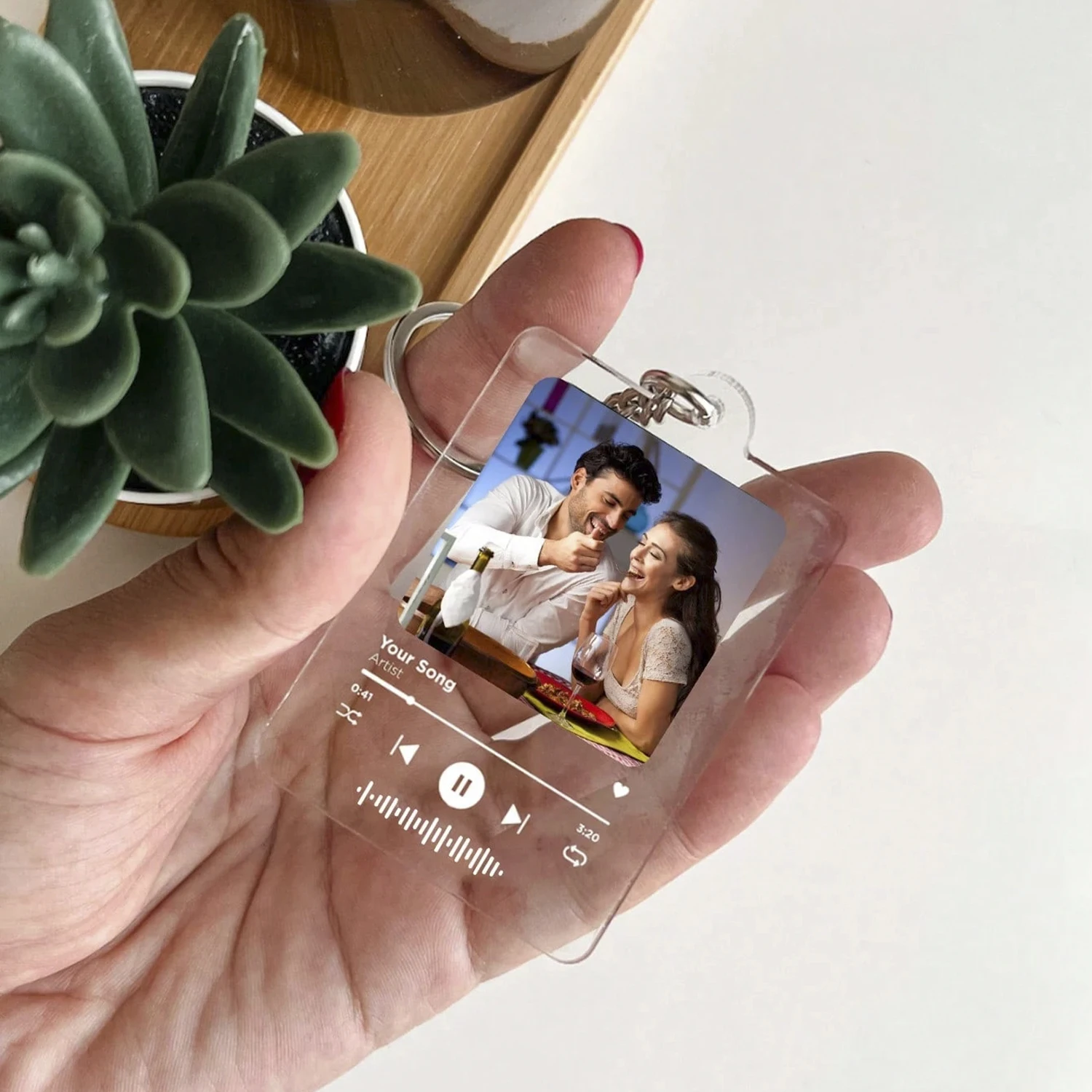 Personalized Song Singer Music Keychain Custom Album Cover Photo Keyring Custom Acrylic Music Plaque keychain Birthday Gifts