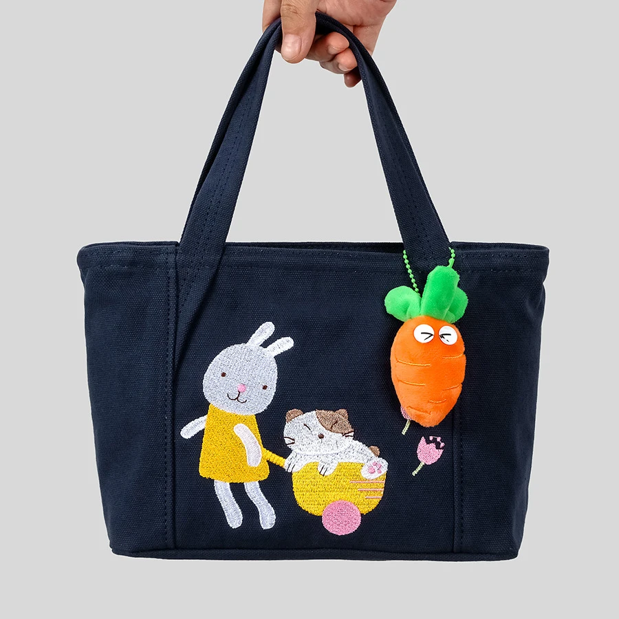 

Cartoon Rabbit&cat Pattern Embroidery Canvas Tote Bag Cute Women Shoulder Bags Casual Large Capacity Crossbody Bag Kawaii 2025