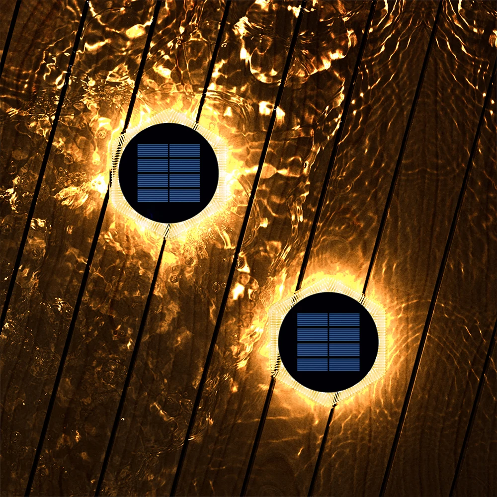 Solar LED Outdoor Deck Lights IP68 Waterproof Garden Step Lighting Auto On/Off Stairs Patio Pathway Yard Fence Wall Lamp