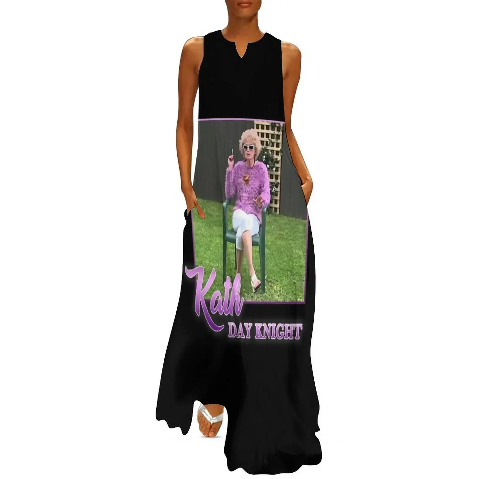 

Kath Day-Knight Smoking - Vintage 80s Print Long Dress Woman clothing summer dress women 2025 Women's long dress
