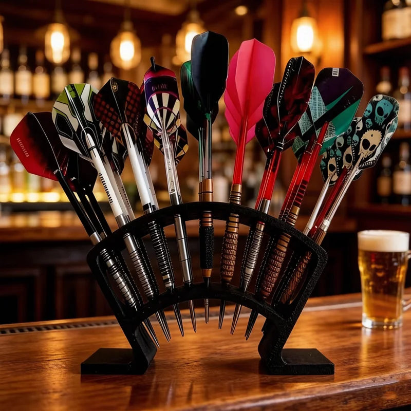 

Органайзер для дротиков на 27 слотов: вместительная подставка для аккуратного хранения, идеально подходит для домашнего бара и декора игровой комнаты в греческом стиле