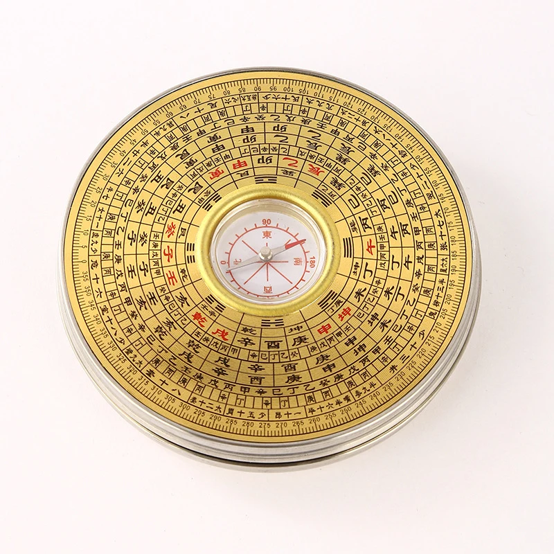 Alloy Compass, Round Compass with Cover, White Copper Compass