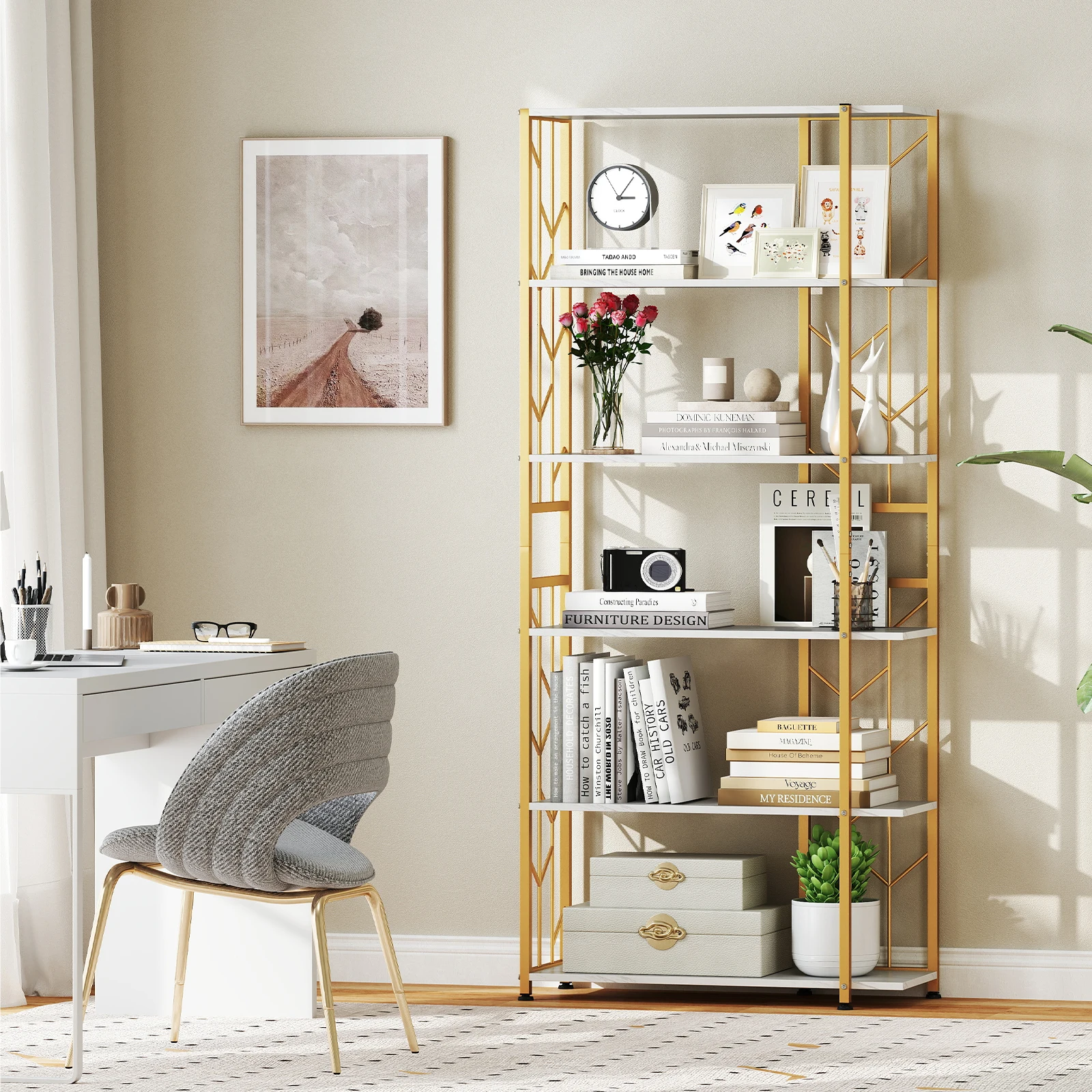 6-Tier Bookshelf w/ Heavy-duty - Bookshelf 5 Tier 评论和价格