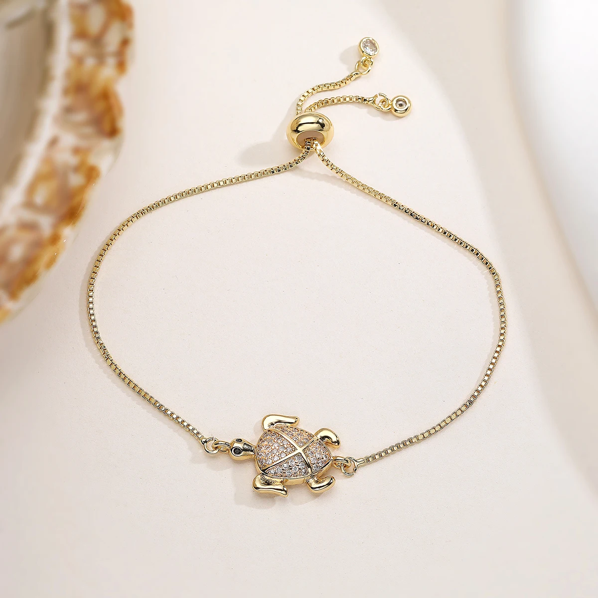 NEWBUY حساسة الفضة/الذهب اللون AAA تشيكوسلوفاكيا الزركون البطانة جميل السلاحف أساور سحرية للنساء قابل للتعديل هدية عيد ميلاد