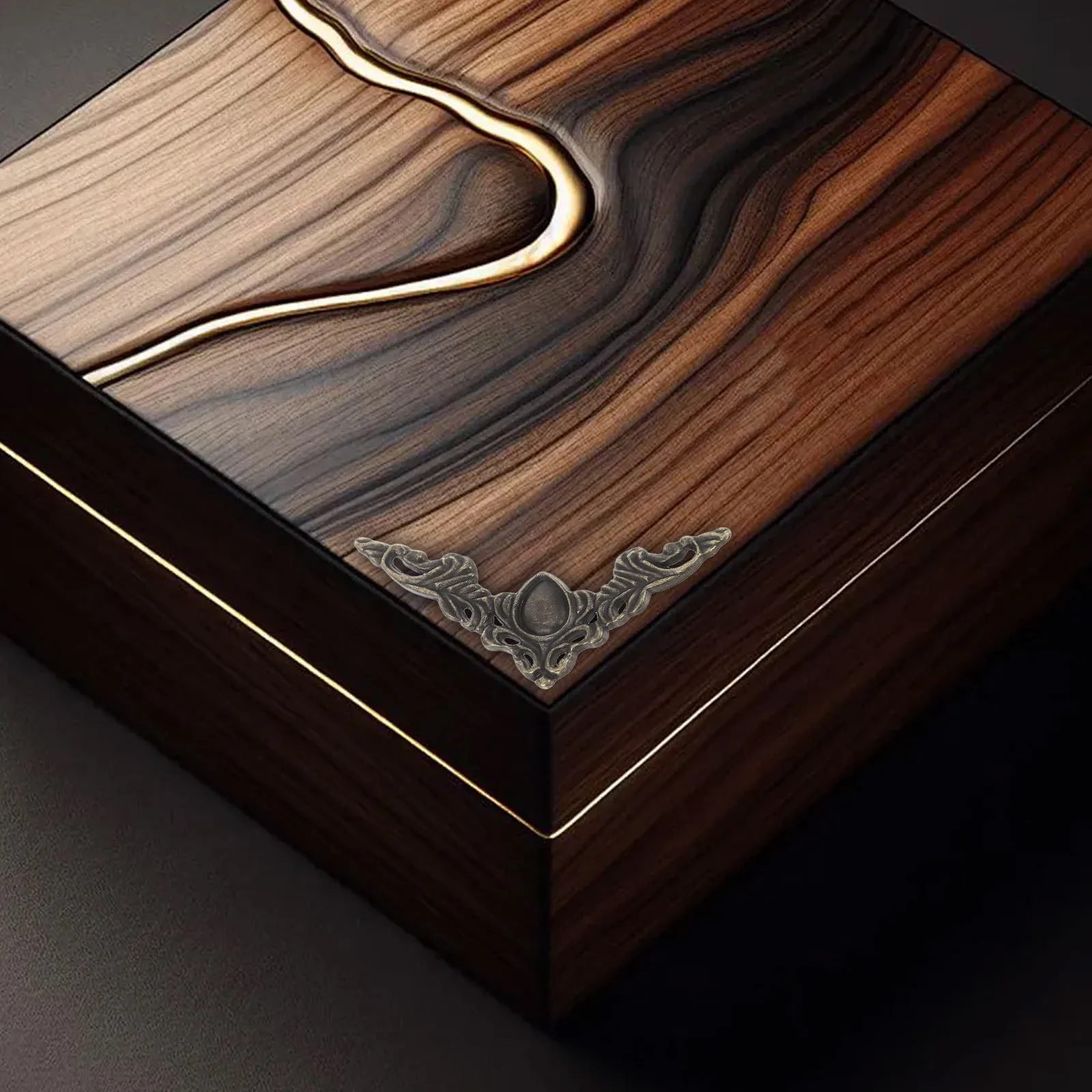 

12Pcs Metal Vintage Triangle Corner Protectors Decorative Furniture Guards for Tables Cabinets Books Scrapbooks Edge Covers