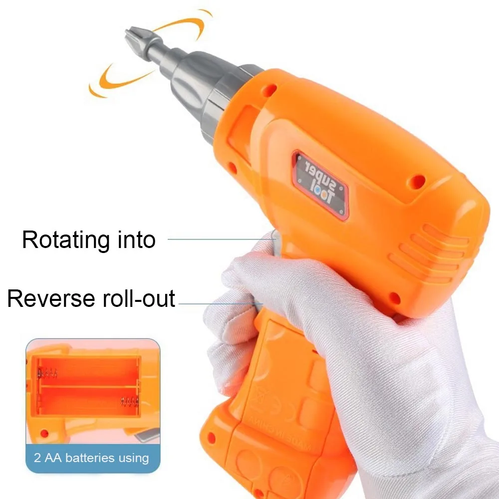 Children Electric Drill Maintenance Repair Tool Toy Driller Games Tool Toy for Kid Pretend Play Toy Disassembly Building Game