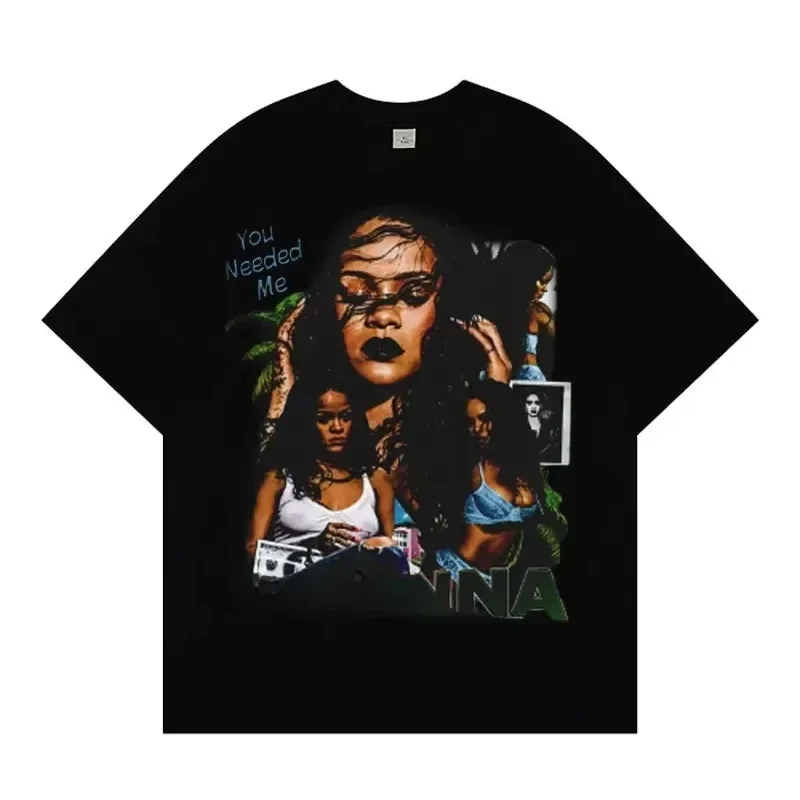 

Футболка Rihanna Flipping It с графическим узором и принтом, летние роскошные брендовые футболки из чистого хлопка для мужчин и женщин с короткими рукавами