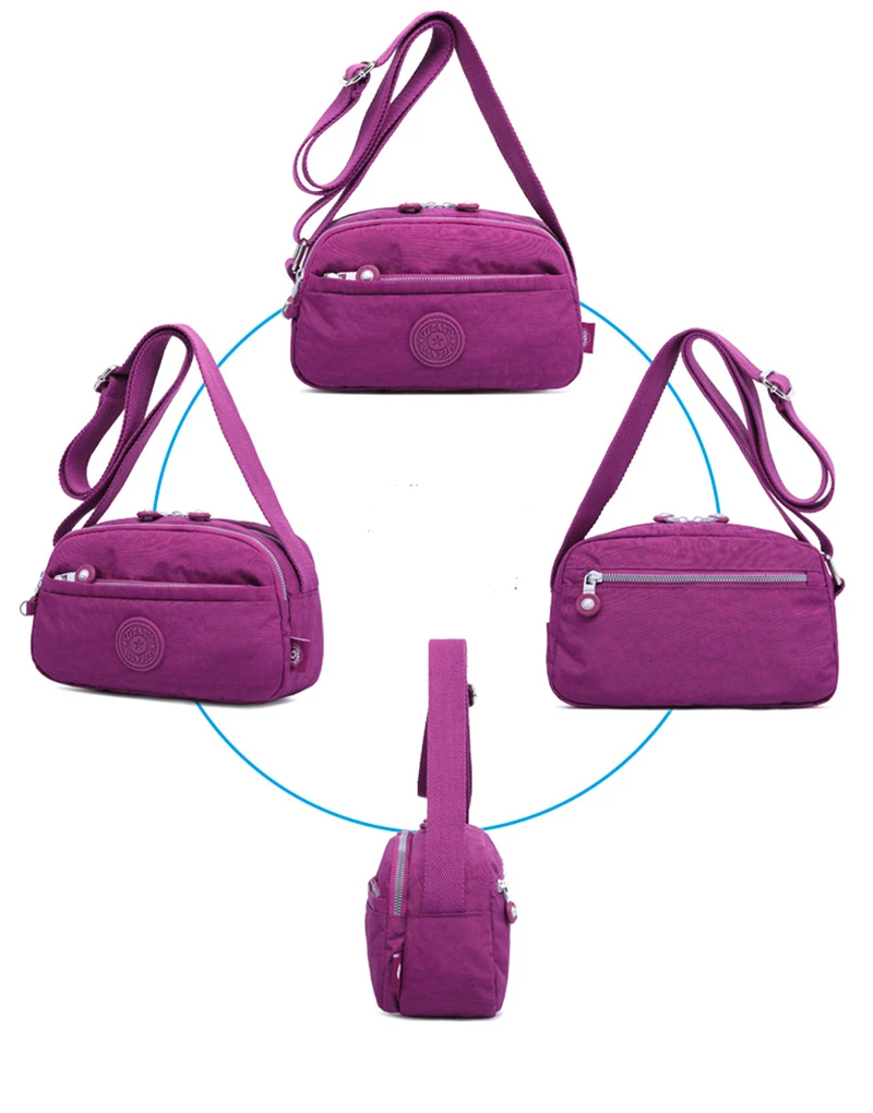 Nuova borsa a tracolla da donna in Nylon di alta qualità borsa a tracolla per ragazza a tracolla leggera blu nero rosso viola grigio M1570