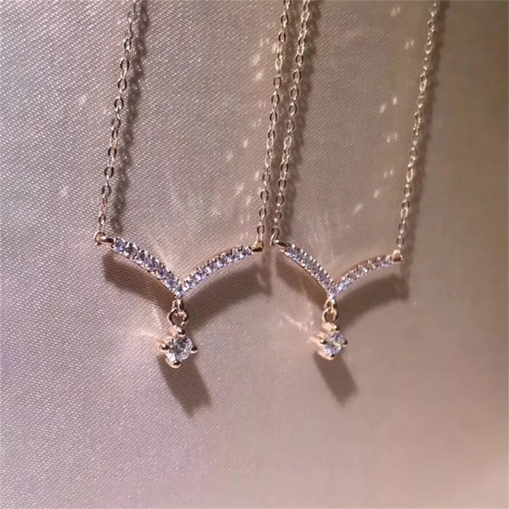 

Korean S925 Necklace - CZ Forest Pendant, Creative Luxury, Minimalist Versatile Fresh Women's Collar