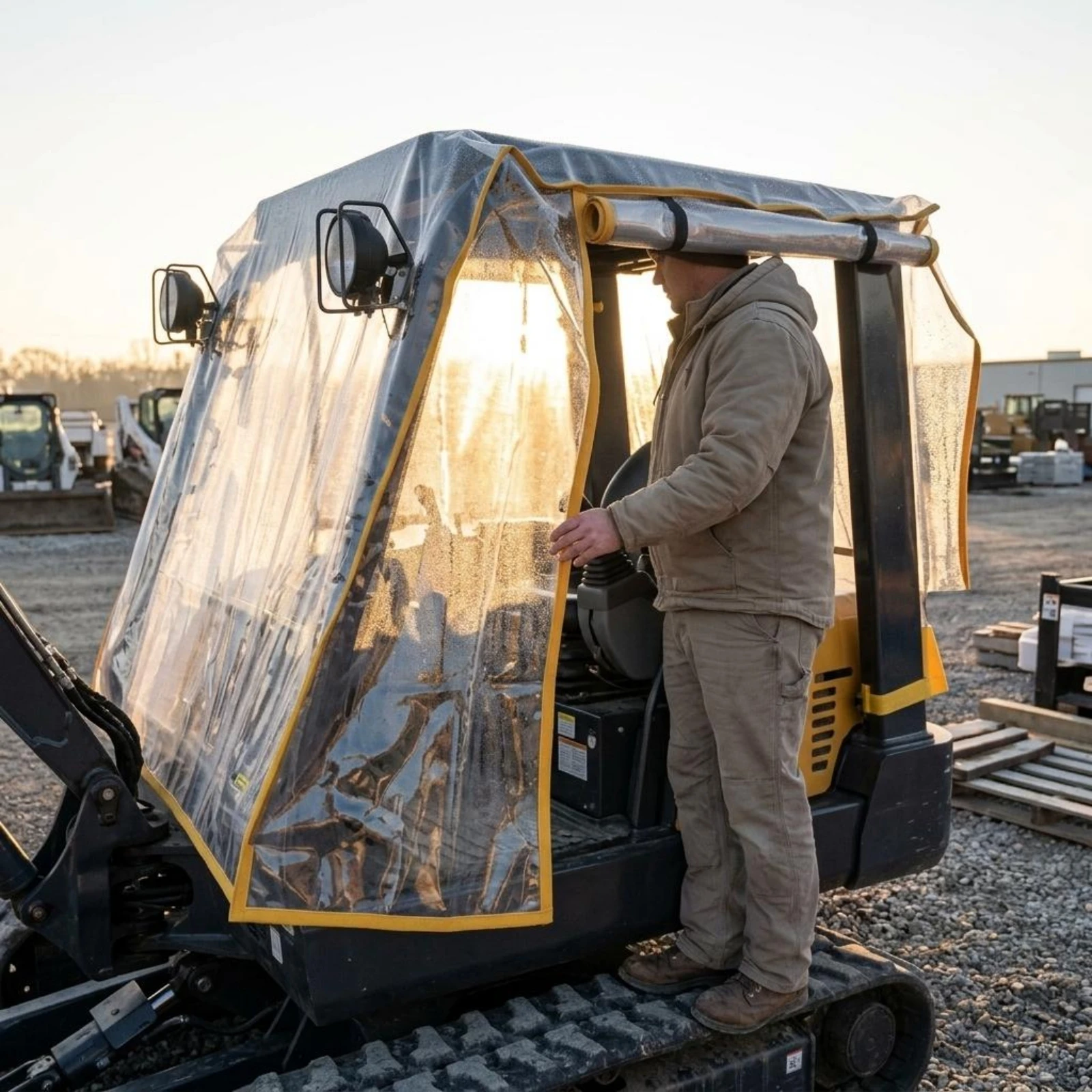 

Transparent Cab Enclosure Cover Multi-Panel Machine Shelter