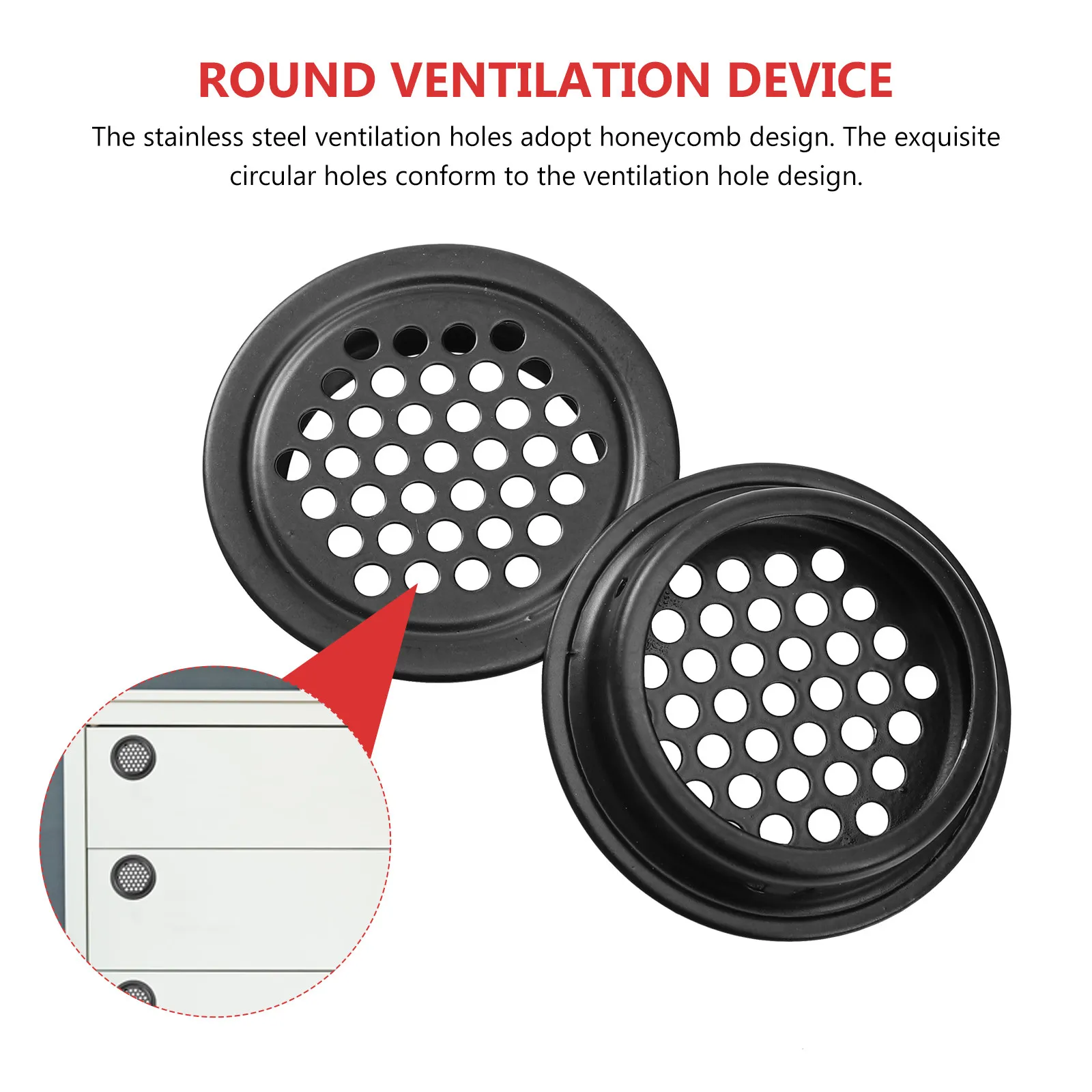 20Pcs Stainless Steel Vent Cover Honeycomb Air Ventilation Holes Modern Home Furniture Round Louver Soffit Vents Heat