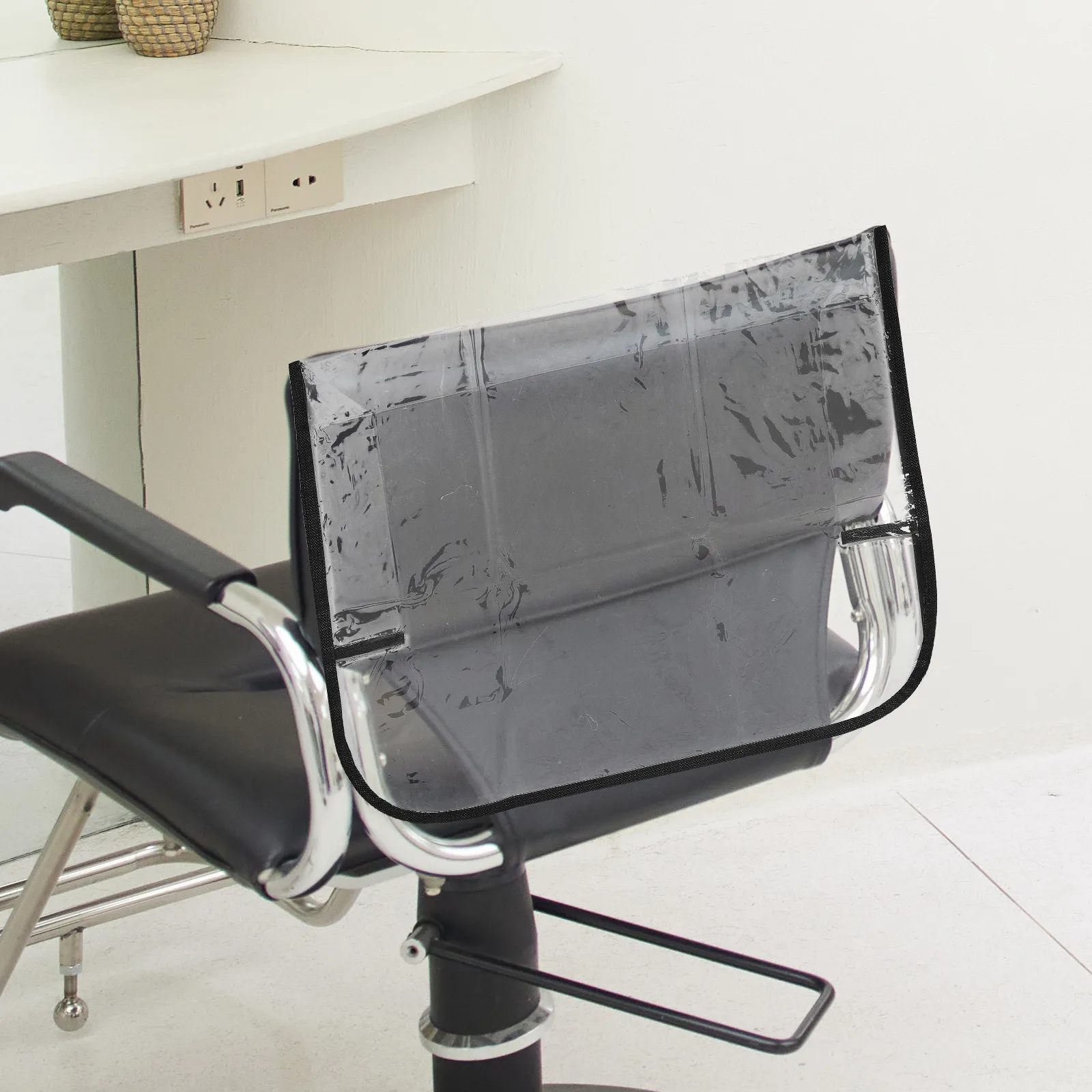 

Защитный чехол для спинки парикмахерского кресла, прозрачный пластиковый, универсальный, для кресел для окрашивания, укладки и мытья волос