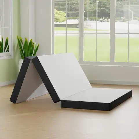 Materasso da pavimento in memory foam ripiegabile, letto pieghevole portatile con fodera lavabile per viaggi, yoga o stanze degli ospiti, schiuma certificata
