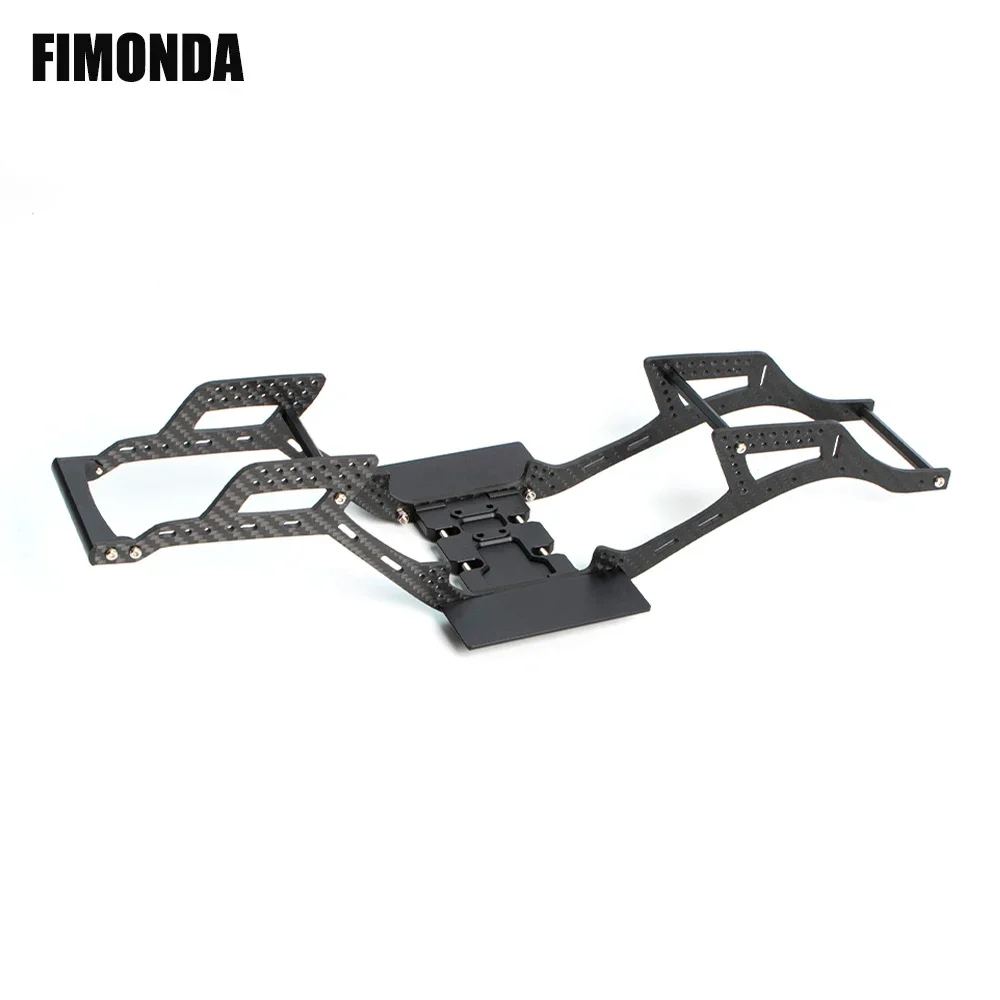 Carbon Fiber LCG Chassis Kit Frame Rails Braces Rock Sliders for 1/10 RC Crawler Cheater Rigs SCX10 II Element Enduro SOA Built