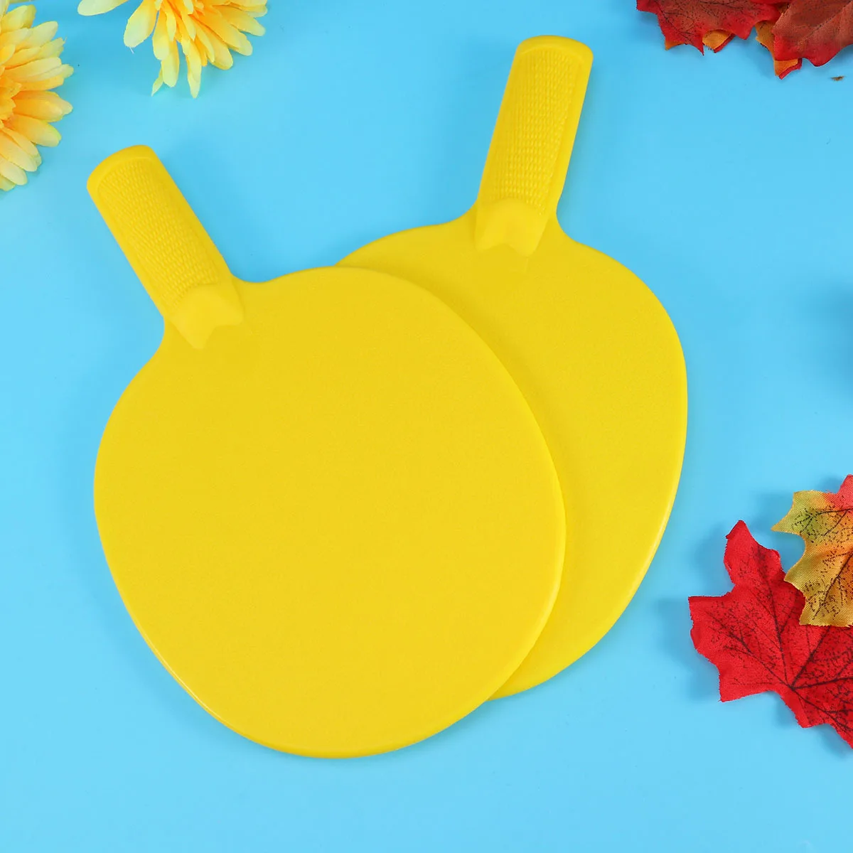 

1Pair Plastic Table Tennis Paddle for Kids Smooth Wearresistant Simple Design Ideal for Kayak Canoe Fishing Rods Use Yellow