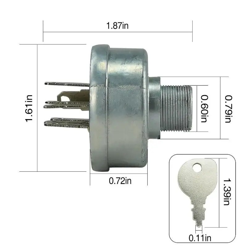 for 725-0267 725-0267A 925-0267 925-0267A Lawn Mower Ignition Starter 5 Spade Terminal Engine Starter Switch Switch with Key