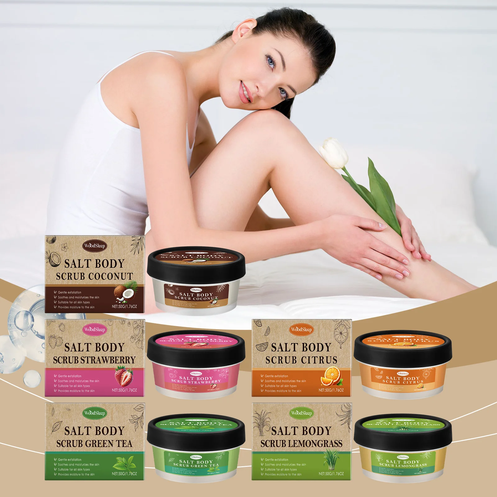 سنفرة الجسم الشاي الأخضر جوز الهند الفراولة التنظيف العميق ترطيب تحسين جلد الدجاج مملة اشراق كريم تقشير البشرة #3