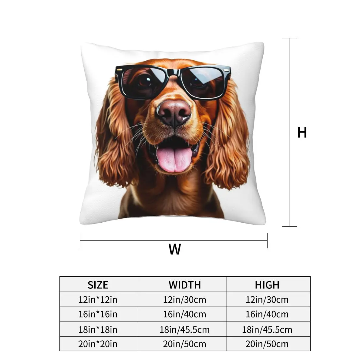 Funny Cool Cocker Spaniel Wearing Sunglasses Square Pillowcase Pillow Cover Cushion Decor Throw Pillow for Home Living Room