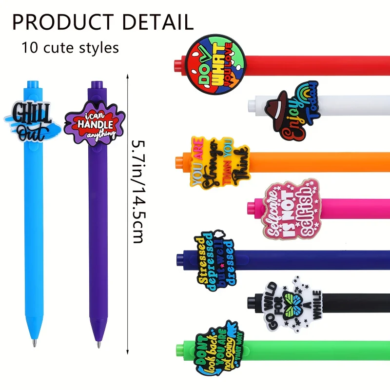 10/20 Pcs Inspirational Ballpoint Pens with 10 Inspirational Quotes, Multifunctional and Durable, Practical and Long Lasting