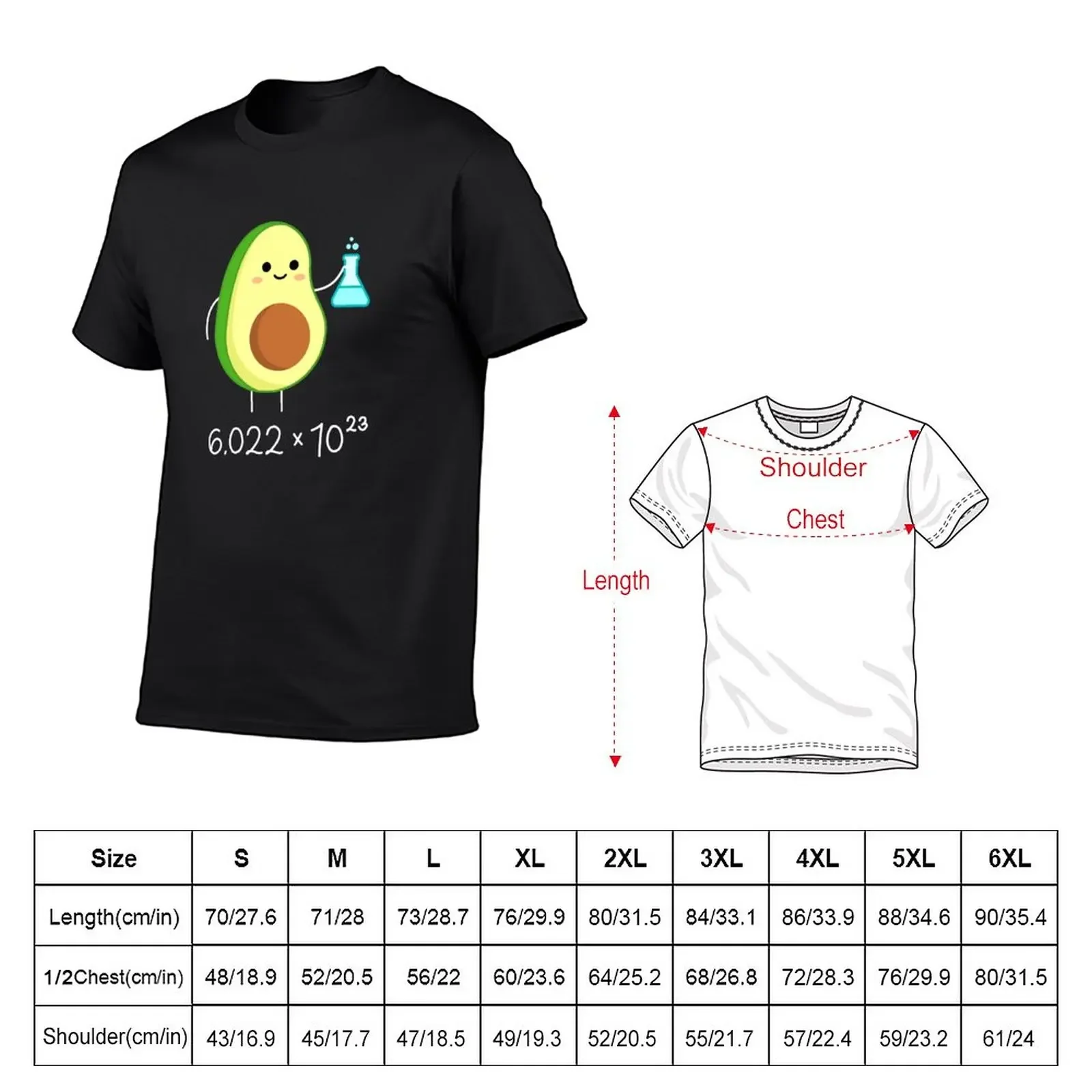 Avogadro's Number Pun Bonito Abacate Químico Masculino Workout T-Shirt, Roupas de verão, Alfândega, Moda Coreana